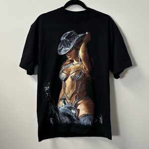 BEYONCE RENAISSANCE TOUR black crystal cowboy graphic tee, M.